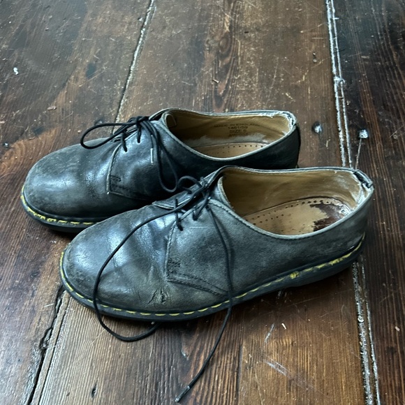 Vtg Doc Martens 1461 Oxfords Sz US 6 Black Leather Made In England Grunge Rock - Picture 3 of 5